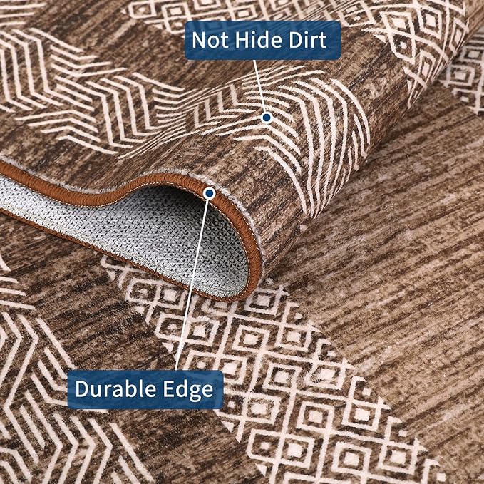 GarveeHome Modern Geometric Area Rug 2x3 Distressed Bordered Washable Non Slip - Image 4