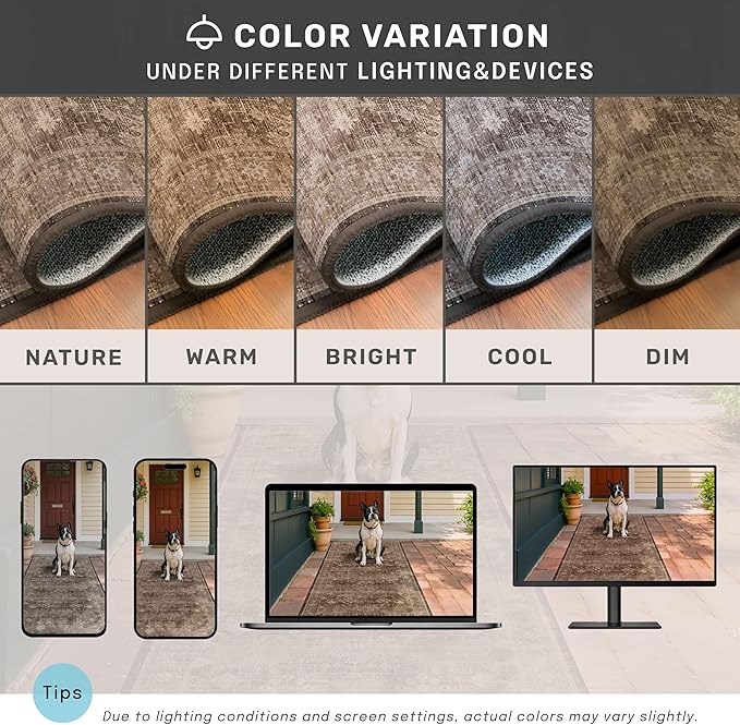 Hazo Haus Taupe Brown Living Room Rug 6x9 - Image 6