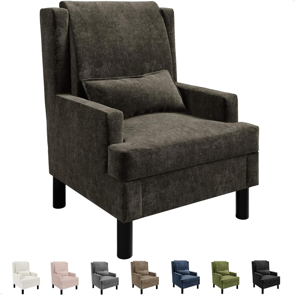 Garvee Wingback Accent Chair for Living Room, Mid-Century Modern Reading Chai...