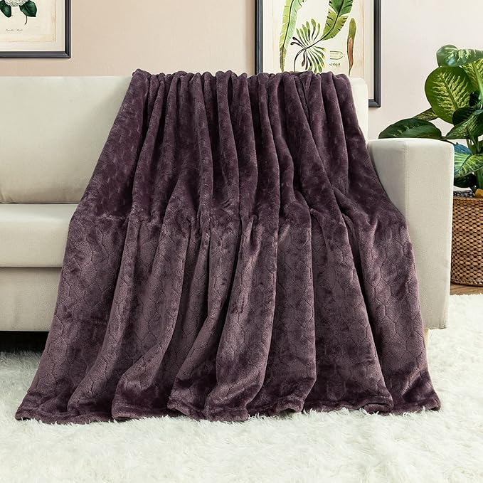 TOONOW Fleece Blanket Textured Fuzzy Plush Throw Blanket Twin Size 60" x 80" - Image 2