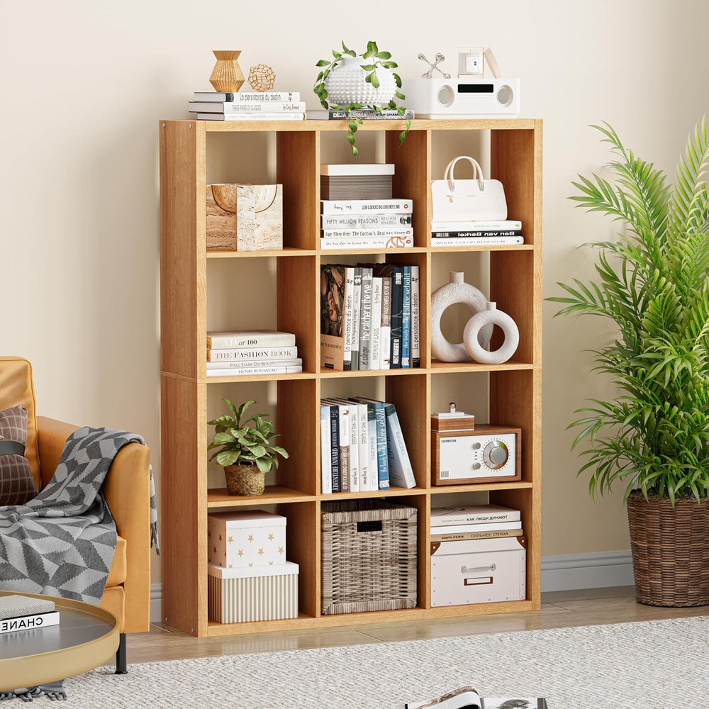 Cube Storage Organizer Bookcase, Decorative 11 inch Open Back Cubical Shelf w...