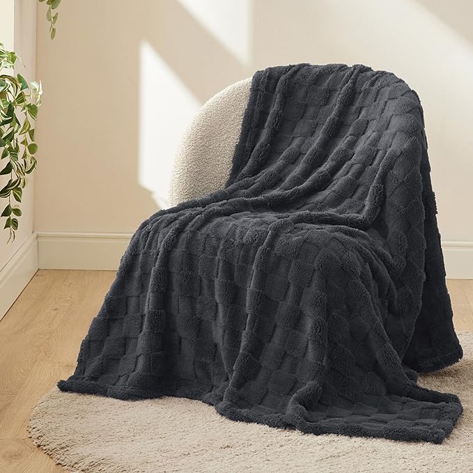 Bedsure GentleSoft Dark Grey Throw Blanket - Image 6