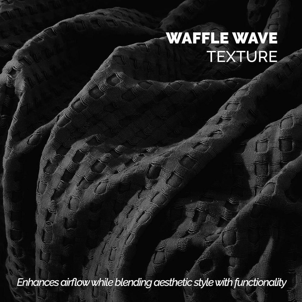 Elegant Comfort Premium 100% Cotton Waffle Blanket - Lightweight Breathable W...
