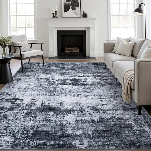 10x14 Area Rug Living Room Rug: Washable Modern Abstract Soft Thin Rug Indoor