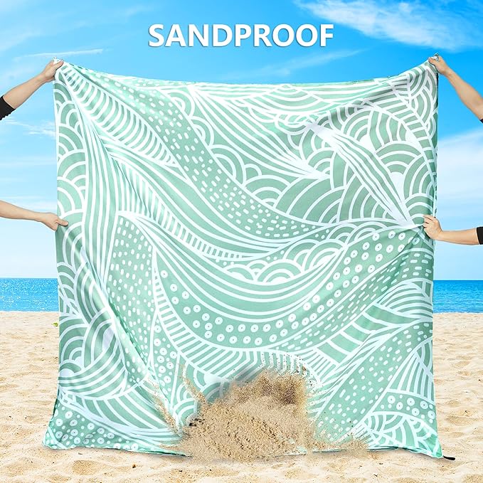 HIHOHO Beach Blanket Waterproof Sandproof Extra Large Beach Mat 79" X - Image 4