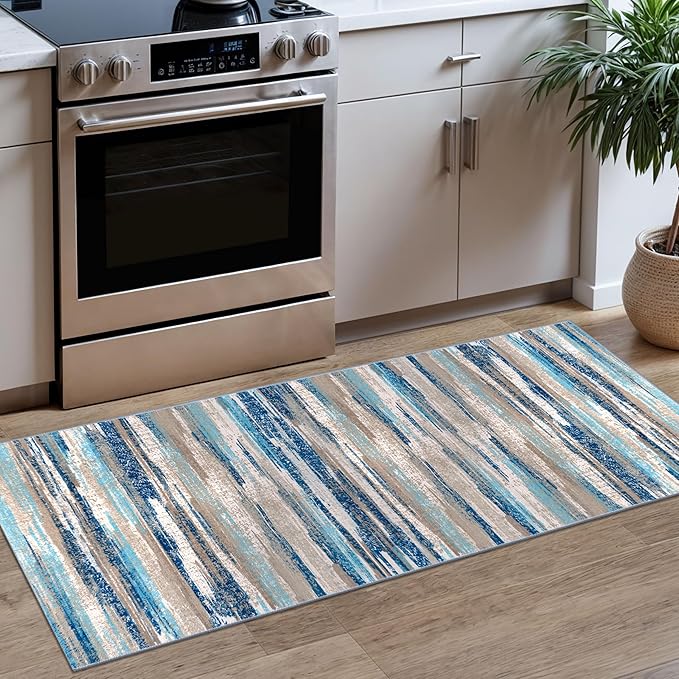 Lansny Modern Abstract Runner Rug 2x5 by lansny