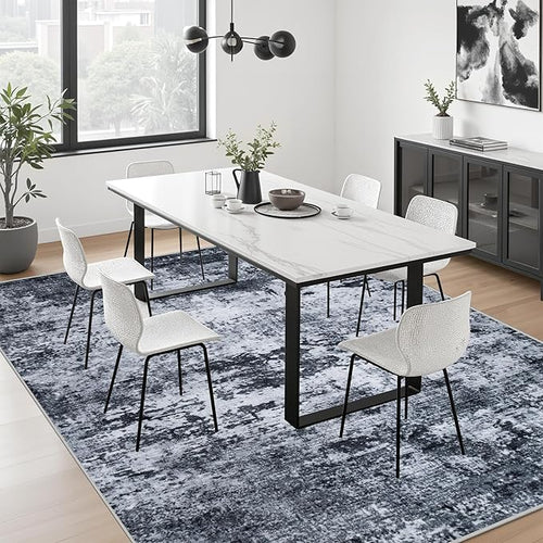 10x14 Area Rug Living Room Rug: Washable Modern Abstract Soft Thin Rug Indoor - Image 4