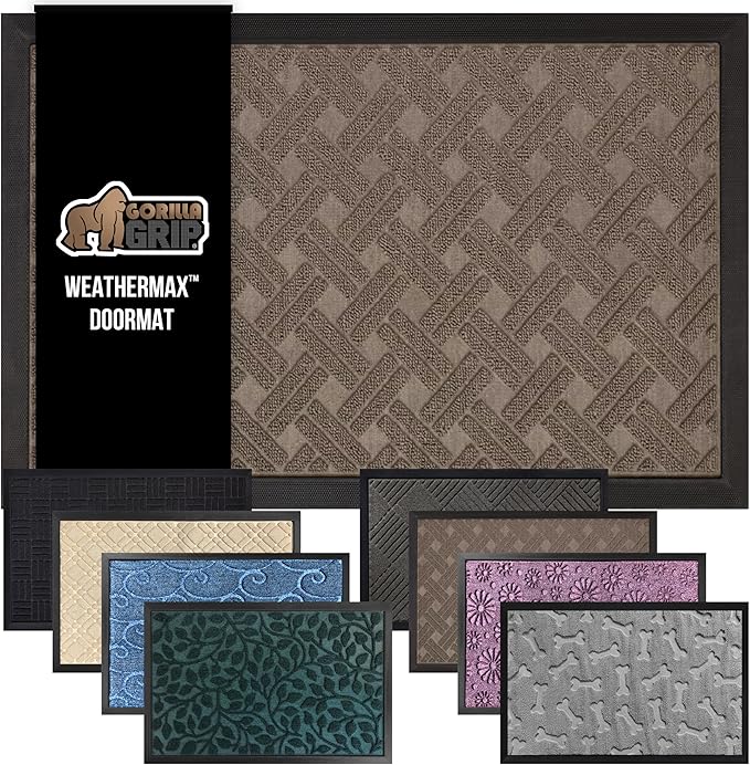 GORILLA GRIP 100% Waterproof All-Season WeatherMAX Doormat, US Designed Natural by GorillaGrip