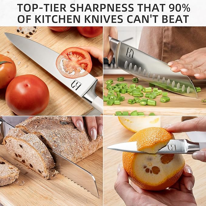 Knife Set Premium, Japanese 15 Pcs High Carbon Stainless Steel Kitchen Knife - Image 4