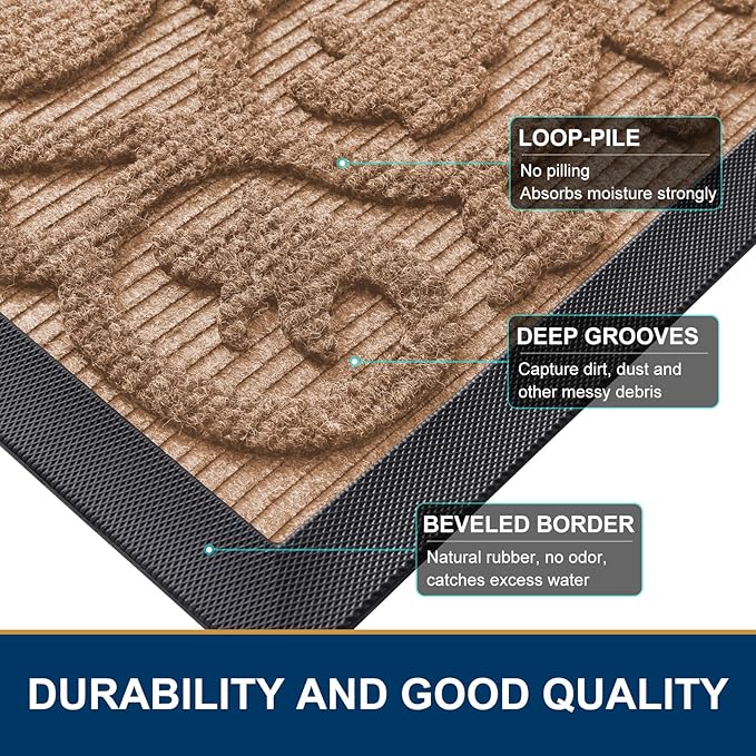 Smiry Welcome Door Mat Outside Entrance, Heavy Duty Trap Dirt and Moisture Easy - Image 4