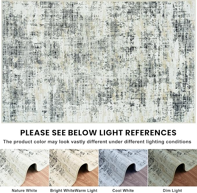 9x12 Area Rugs for Living Room Washable Rug: Anti-Skid Abstract Modern Living - Image 8