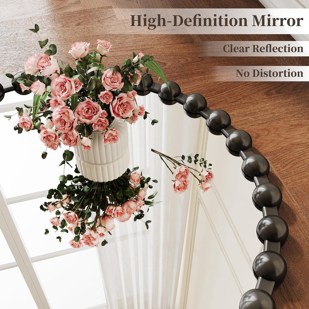 24 Inch Black Round Mirror, Circle Wall Mirror Vanity