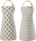 Tosewever 2 Pieces Cotton Linen Waterproof Bib Apron by Tosewever