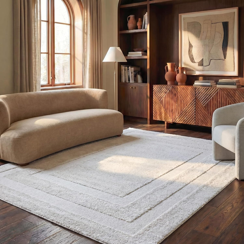 SAFAVIEH Florida Shag Rug 8'x10', Soft Plush Modern Cream SG454-1111
