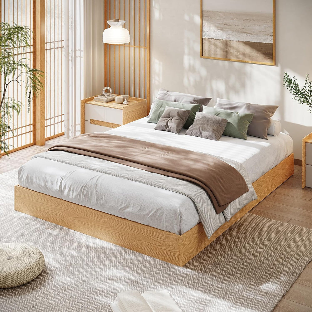 IDEALHOUSE Full Wood Platform Bed Frame with Low Profile Design