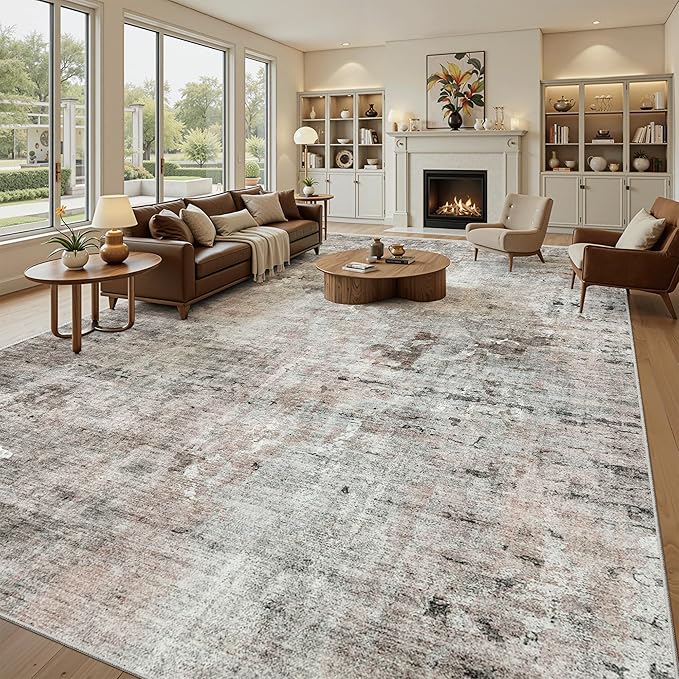10x14 Area Rugs for Living Room, Non Slip Machine Washable Vintage Rugs - Image 2