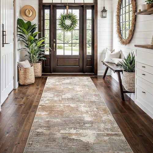 4x10 Washable Kitchen Runner Rug: Modern Abstract Wide Runners by Ksrau