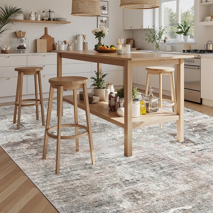Soalmost 9x12 Area Rugs for Living Room, Non Slip Machine Washable Vintage Rugs - Image 3