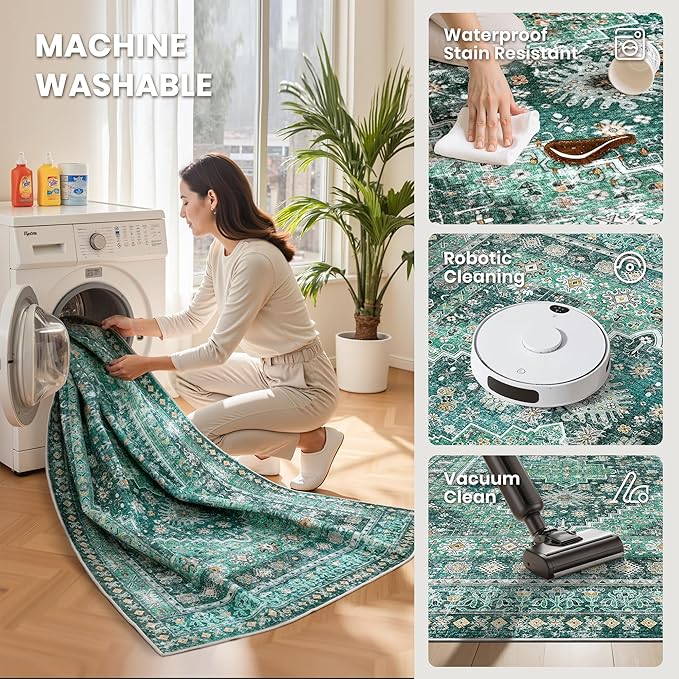 zesthome 8x10 Area Rugs for Living Room, Non-Slip Backing Washable Rugs - Image 5