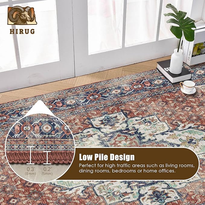 Washable Area Rug 3' x 5 ' Vintage Traditional Persian Mat - Image 5