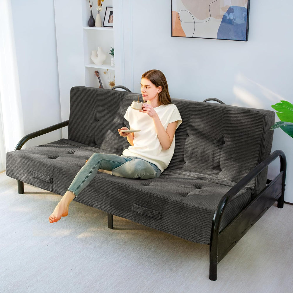 MAXYOYO Foldable Mattress, 8-Inch Tufted Futon Mattress with Handles