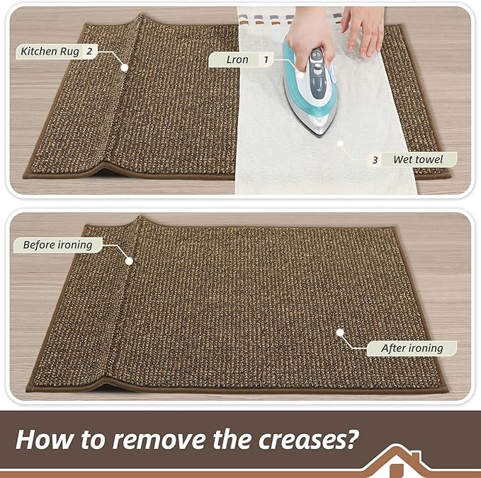 BEQHAUSE Kitchen Rugs and Mats 2PCS, Non-Slip Kitchen Mats
