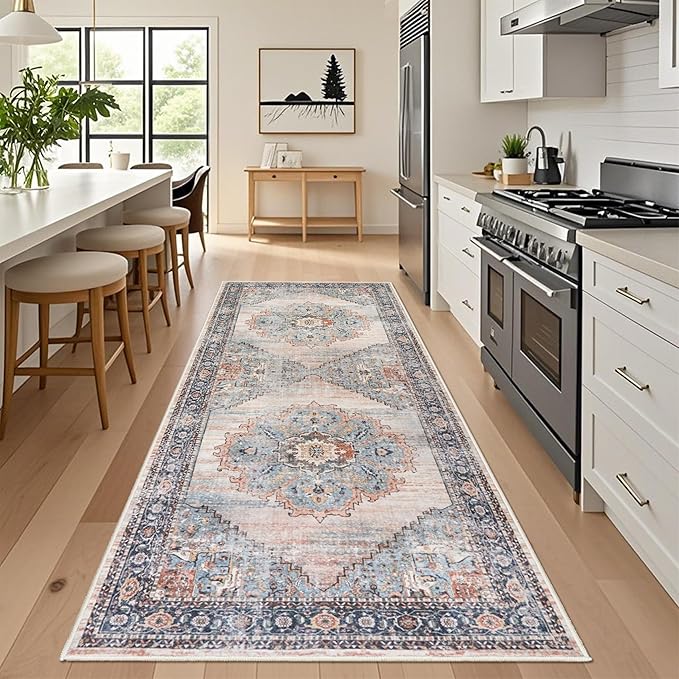 Washable Hallway 4x8 Runner Rug: Non-Slip Hallway Runner Rug Stain Resistant - Image 2