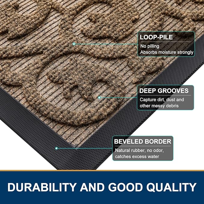 Smiry Welcome Door Mat Outside Entrance, Heavy Duty Trap Dirt and Moisture Easy - Image 4