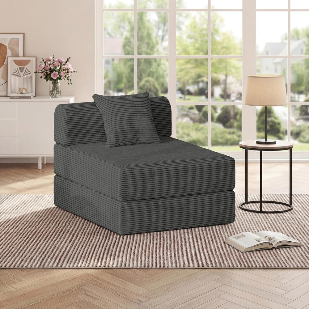 Futon Sofa Bed Modular Loveseat Sleeper Folding Pull Out Couch with Pillows, ...