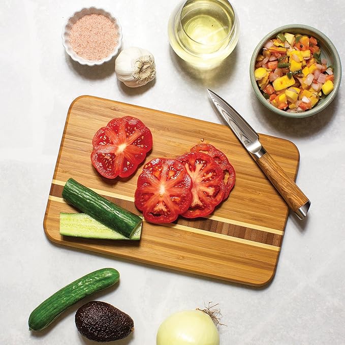 Totally Bamboo Aruba Bamboo Serving and Cutting Board, 12-1/2" x 8" - Image 2
