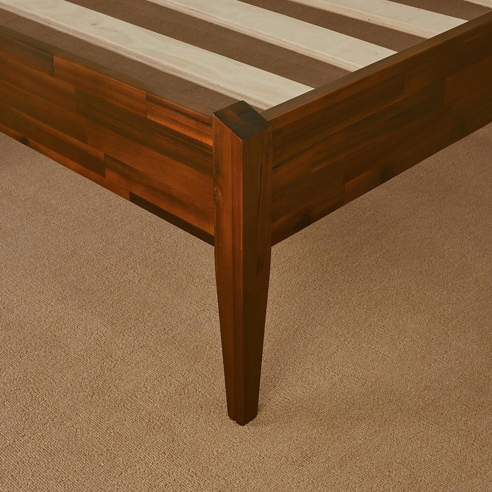Bme Dinkee 15-Inch Solid Wood Queen Platform Bed Frame - Japanese Joinery, Mi...