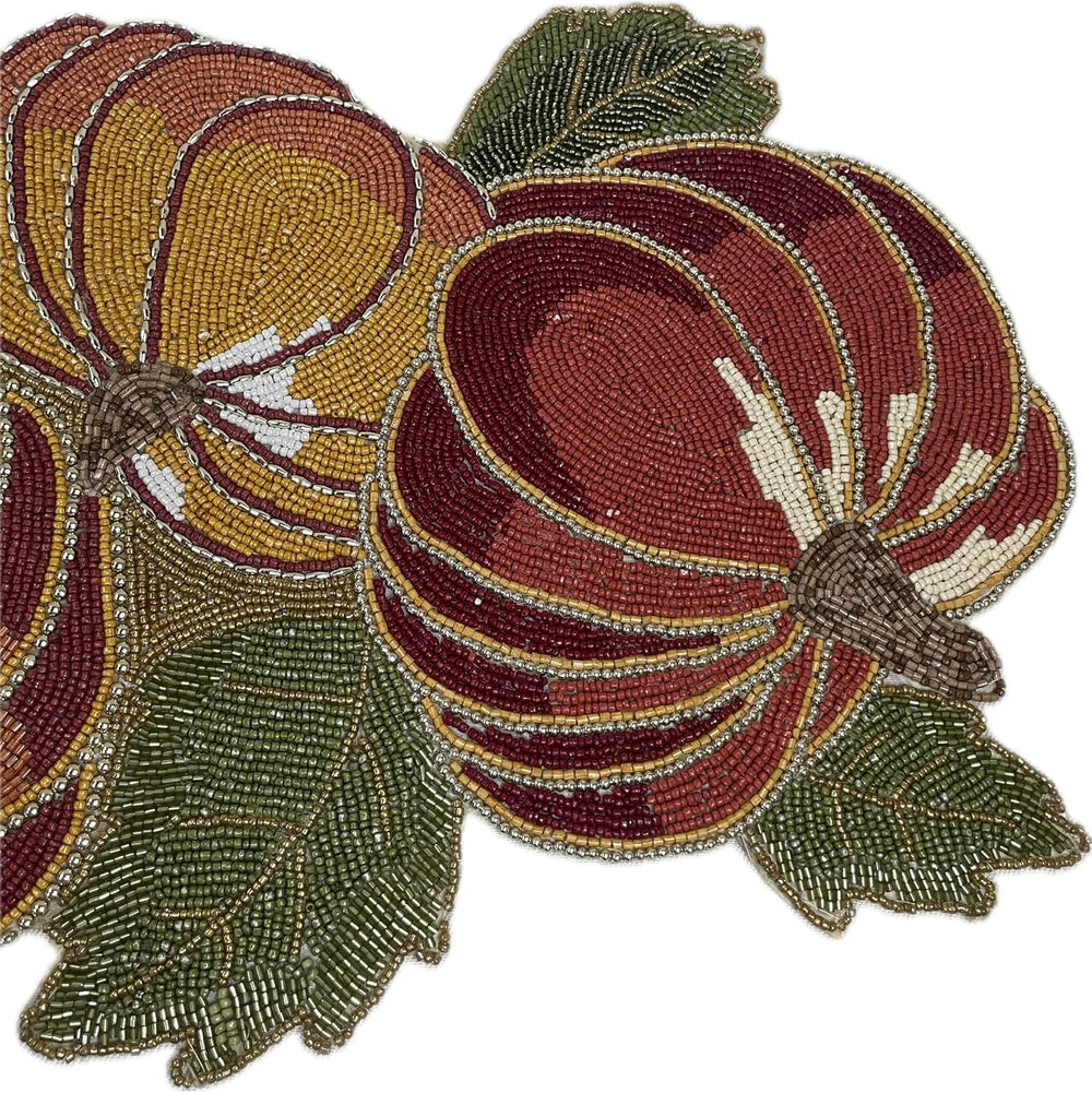 Thanksgiving Pumpkin Beaded Table Runner for Fall - Luxury Thanksgiving Decor...