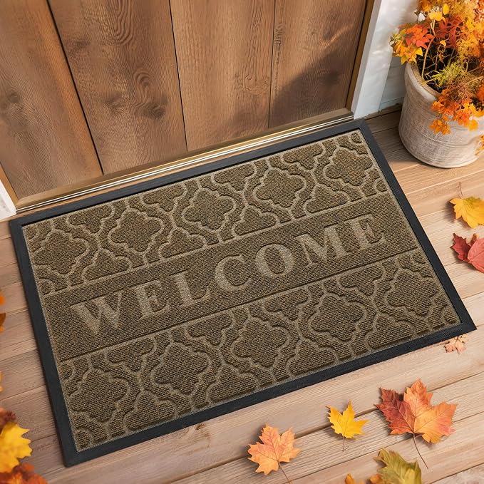 Yimobra Welcome Mat Outdoor Indoor, All-Season Waterproof Front Door Mat by Yimobra
