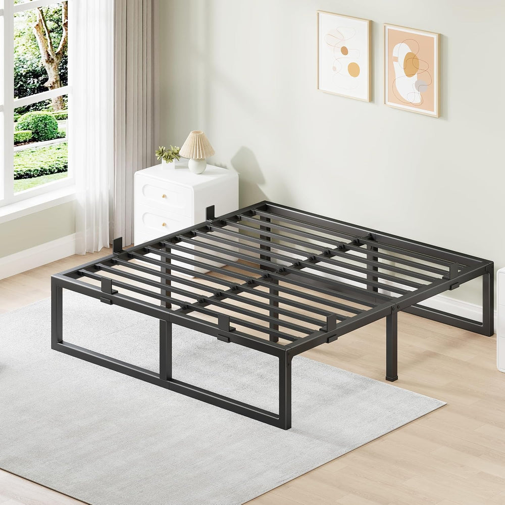 18 Inch Metal King Bed Frame with Steel Support, Noise-Free