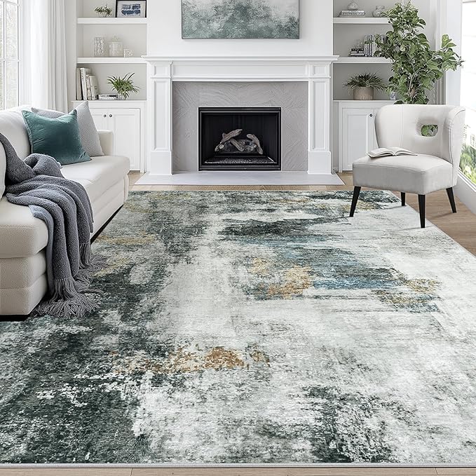 8x10 Area Rugs for Living Room Rug Washable: Abstract Large Rug for Dining Room by Aelenmu