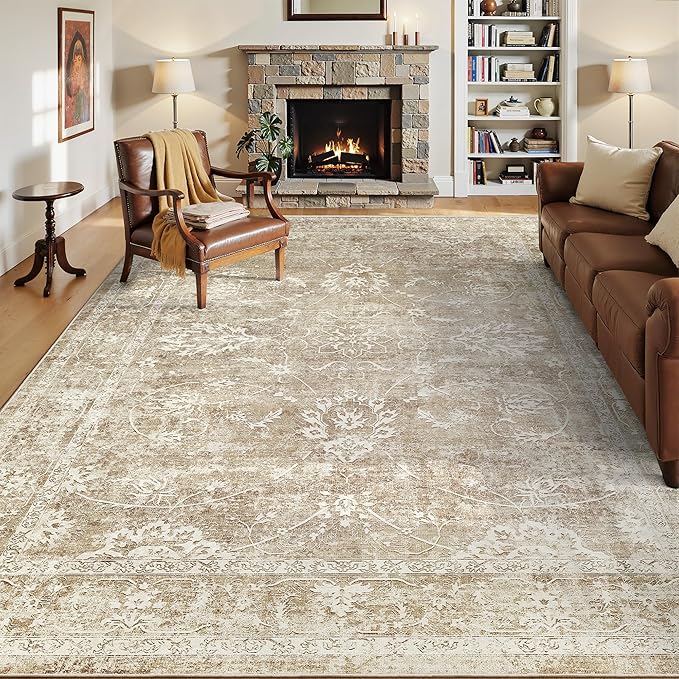 Madane 5x7 Area Rugs for Living Room, Washable Vintage Natural Rug - Image 2