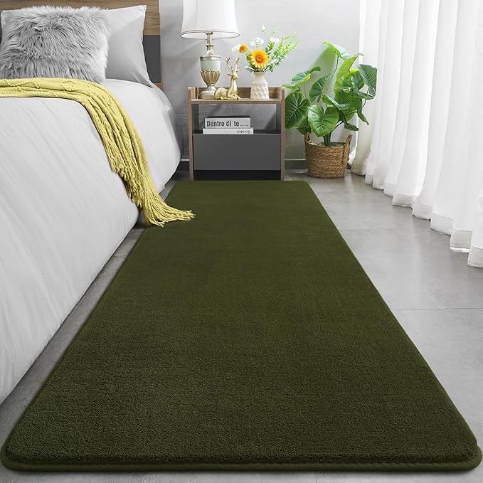 Amearea Modern Soft Hallway Runner Rug, 2x6 Fluffy Bedroom Bedside Rugs - Image 2