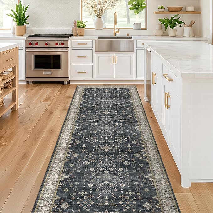 Black Entryway 2x5 Runner Rug, Small Throw Runners - Image 3