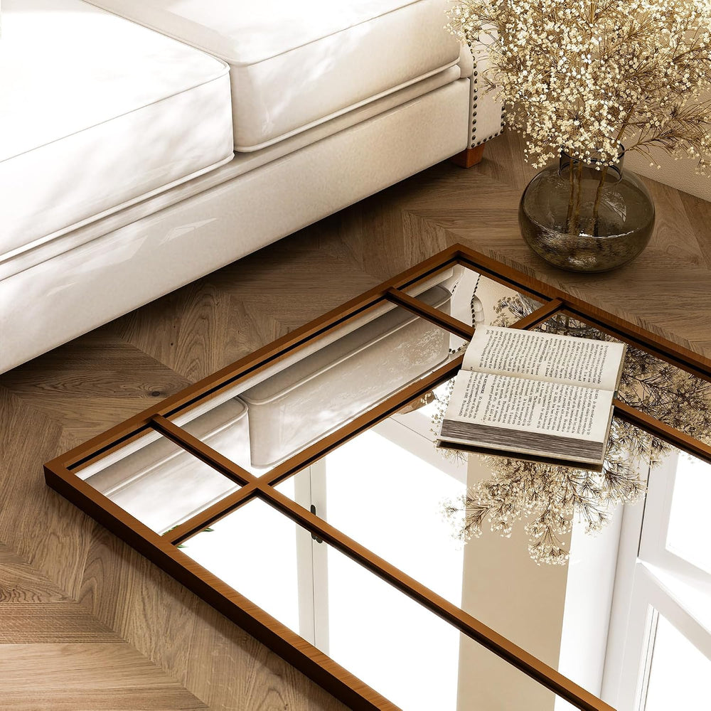 HARRITPURE Windowpane Full Length Mirror, 71"x30" Floor Mirror, Bronze