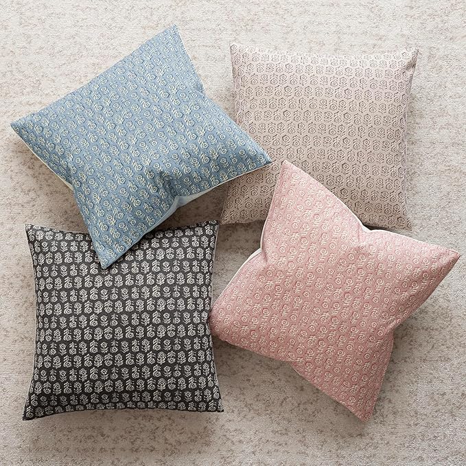 Foindtower Set of 2 Decorative Vintage Floral Print Throw Pillow Covers Neutral - Image 5