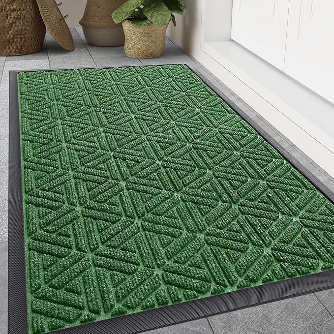Smiry Front Door Mat Outside Entrance, Heavy Duty Sturdy Natural Rubber Doormat by Smiry