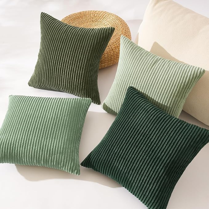 Topfinel LightGreen Couch Throw Pillows Covers 24x24 Inch Set of 4, Olive - Image 4
