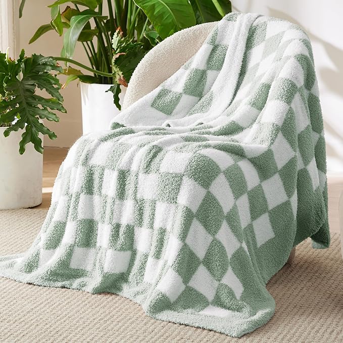 Bedsure GentleSoft Checkered Twin Blanket by BEDSURE