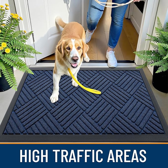 OLANLY Front Door Mat Outside Entrance 47x32, Heavy Duty Sturdy Natural Rubber - Image 5
