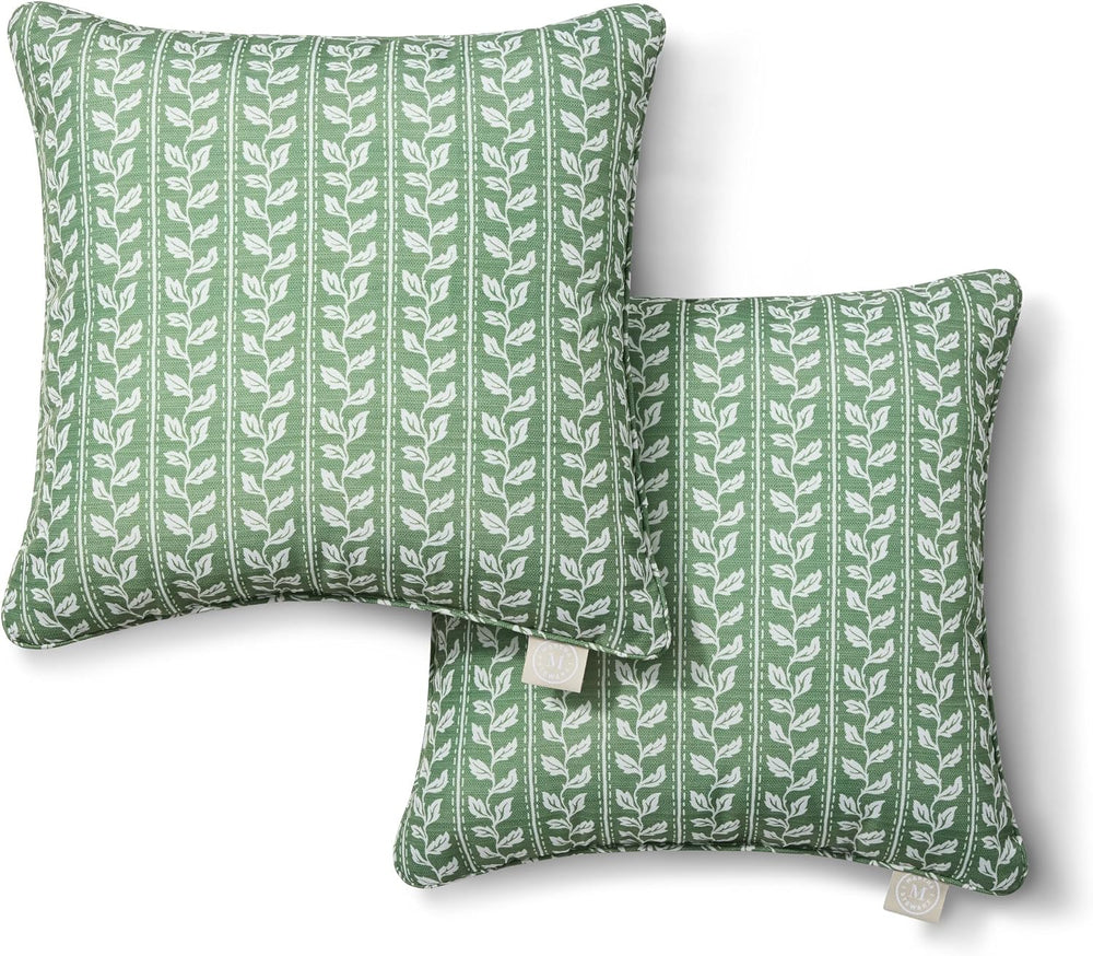 Martha Stewart Vineyard Vines Indoor Outdoor Decorative Pillow 2-Pack Set, UV...