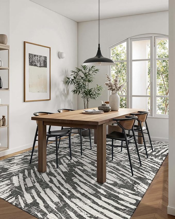Latte&Fog 5x7 Area Rugs for Living Room Bedroom, Modern Abstract Washable Rug - Image 4