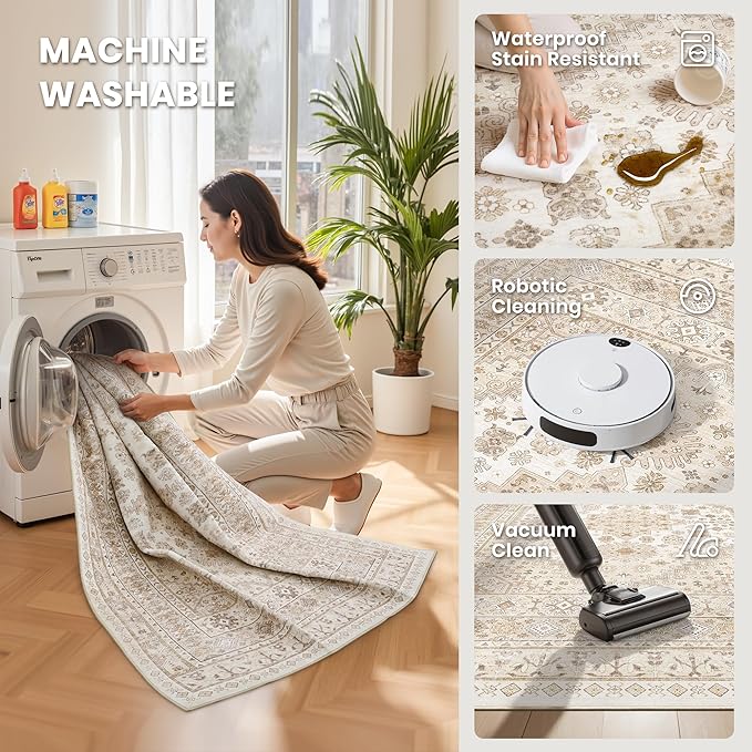 zesthome 10x12 Area Rugs, Stain Resistant Washable Rug, Ultra-Thin Rugs - Image 5