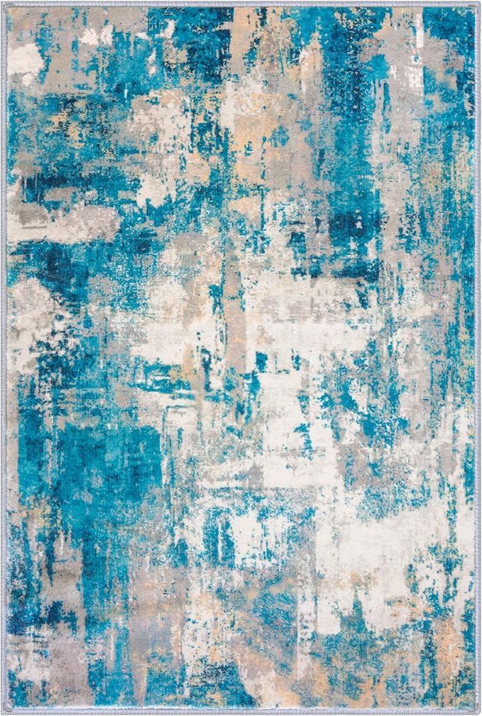 KOZYFLY Small Area Rug 2x3 Rug Entryway Rugs Indoor Non-Slip Modern Abstract - Image 9