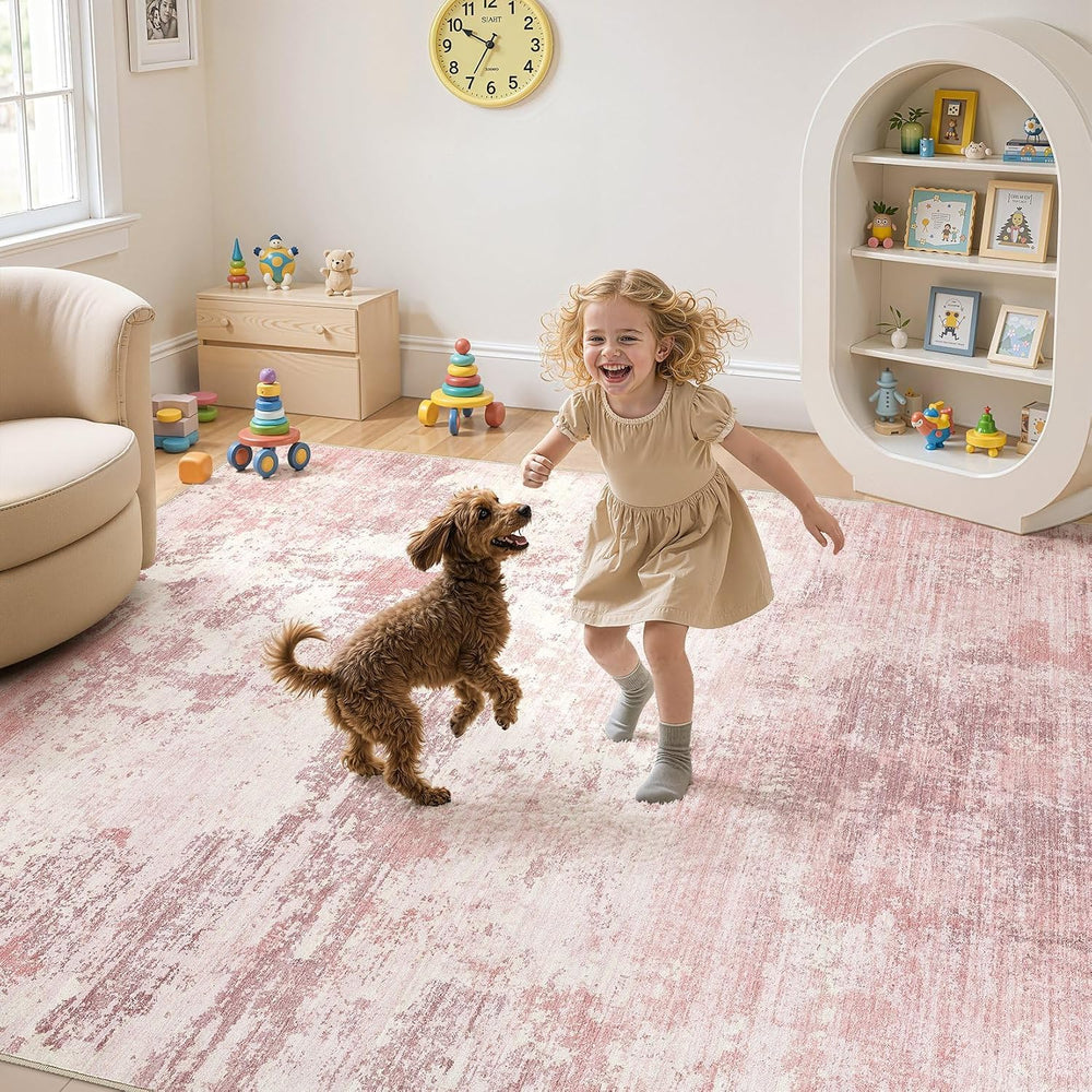 UERMEI 6x9 Area Rug Living Room Rugs - Washable Neutral Modern Abstract Soft ...
