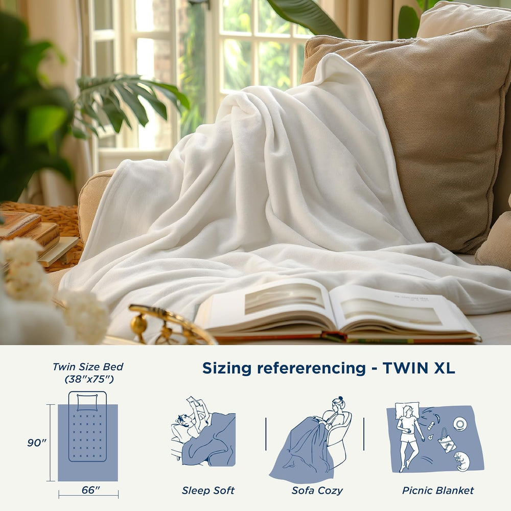Bedsure Thick Heavy Warm Blankets for Winter, Soft Fleece Twin Blanket for Be...